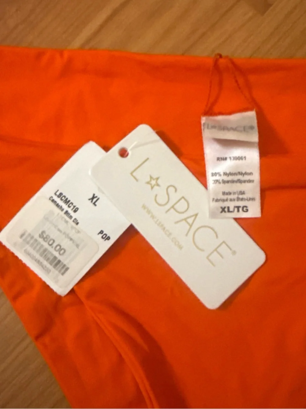 NWT L*SPACE Camacho Bikini Bottom Orange Poppy Extra Large XL